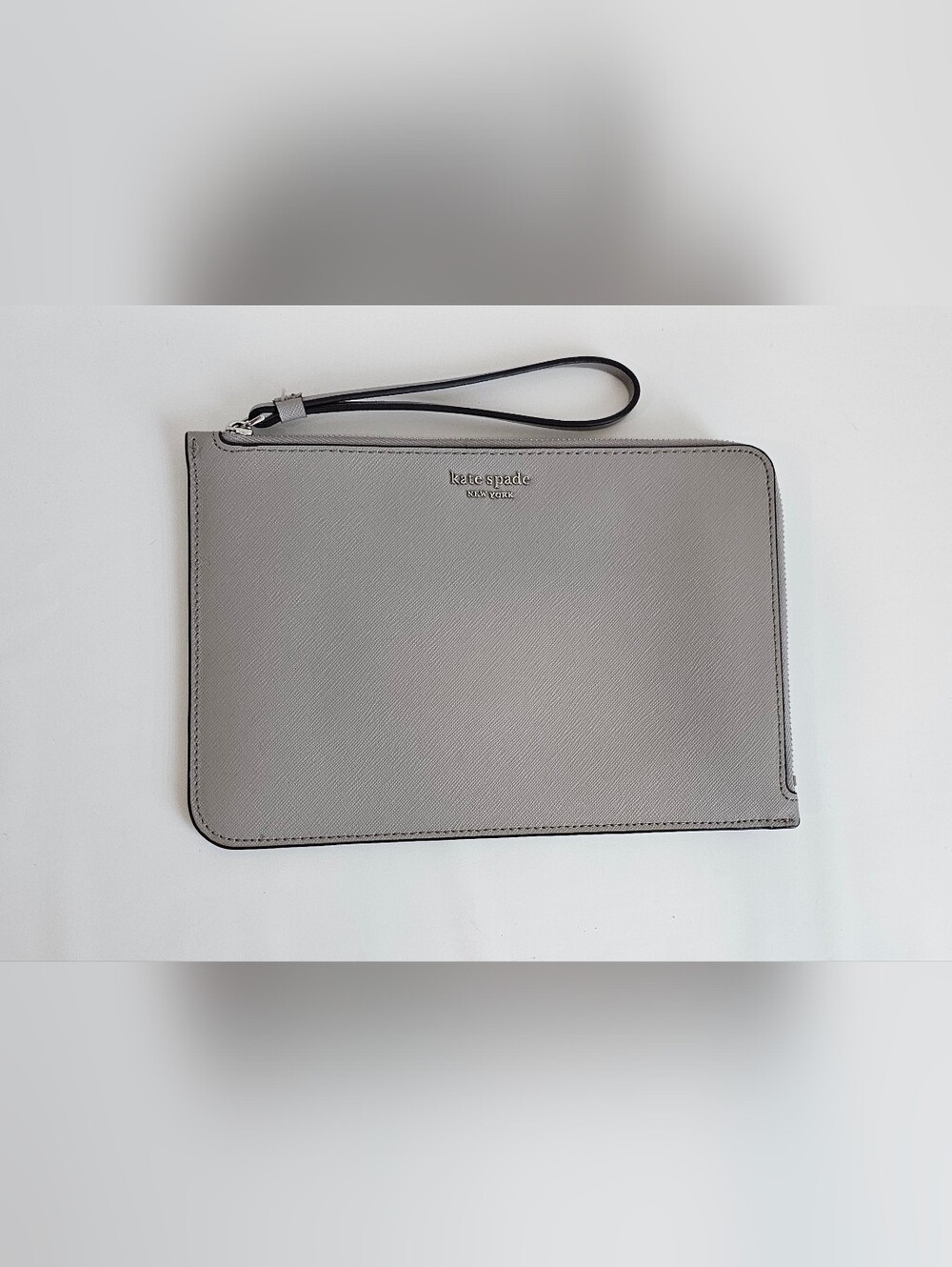 kate spade Light Gray Saffiano Wristlet Clutch